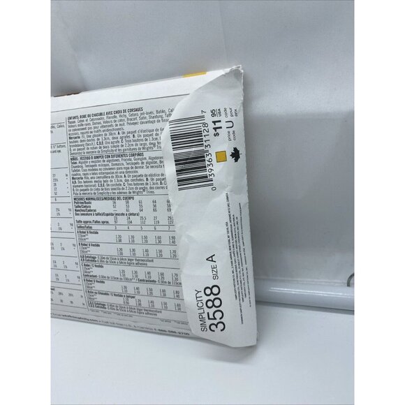 Simplicity 3588 Girls Size 3-8 Dress Jumper Sewing Pattern Cut 2007 - Picture 3 of 3